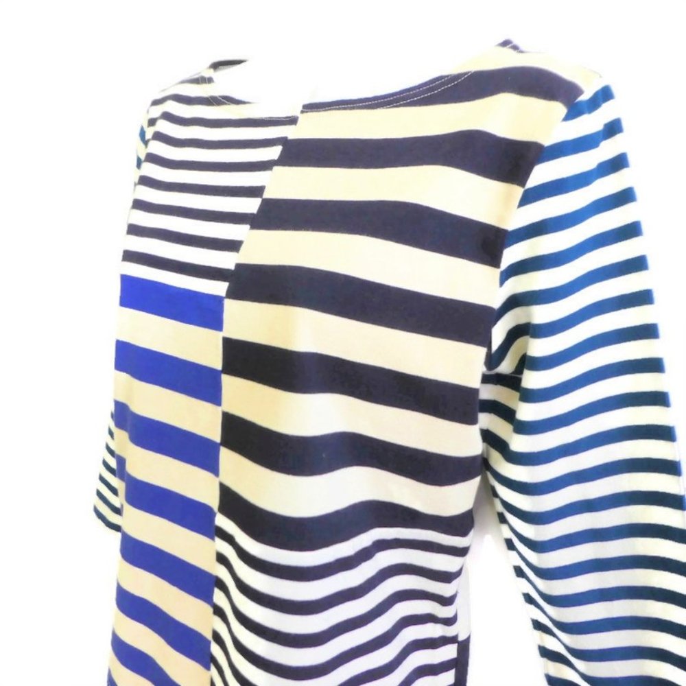 J Crew T Shirt Tee Contrasting Patchwork Striped … - image 4